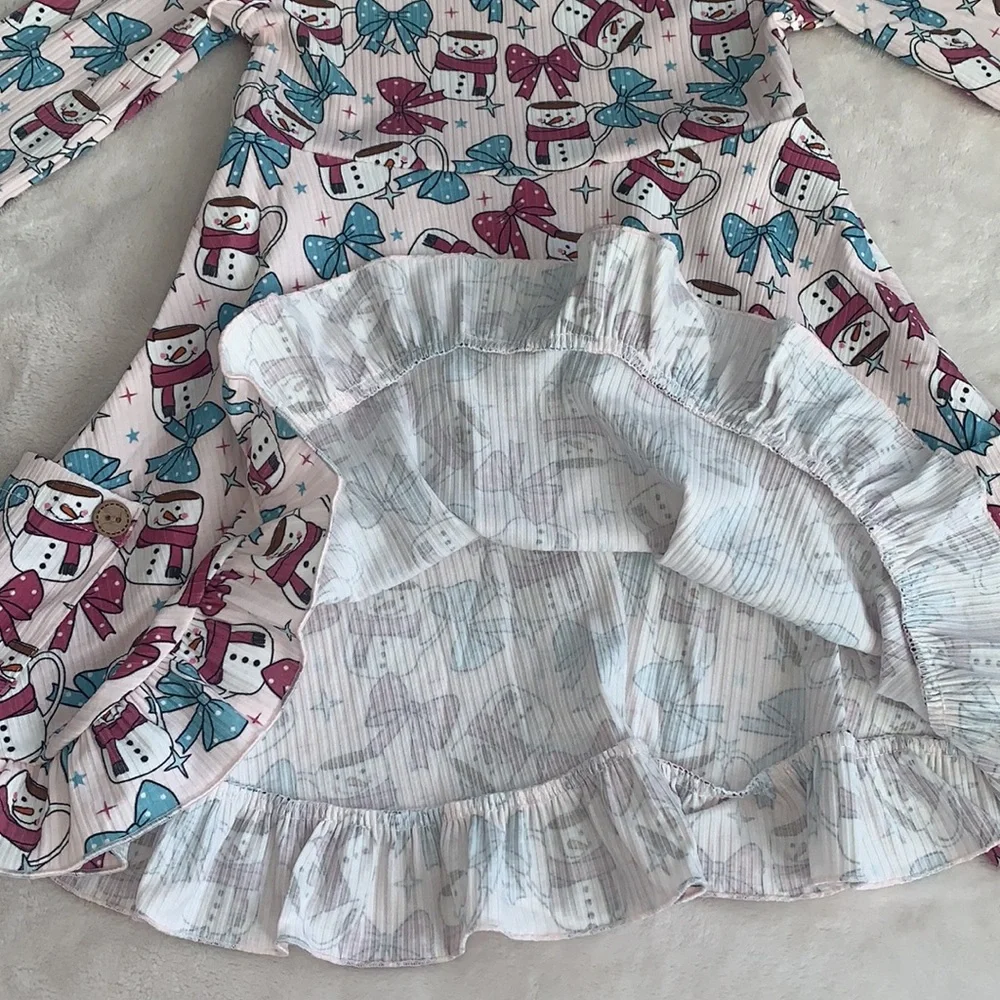 NWT Cheeky Plum Cup of Cheer Elara Knit Dress Snowmen 4T (mislabeled tag)